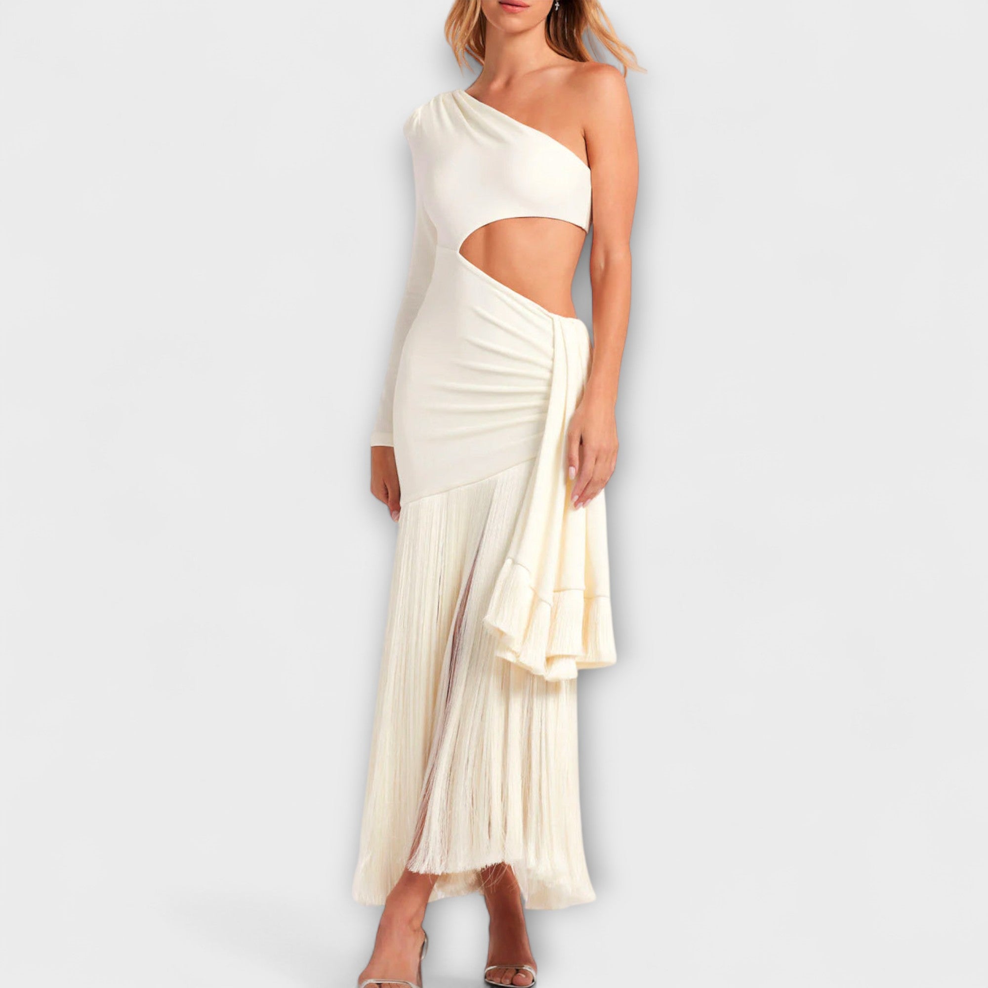 Valerie - Fringe Maxi Dress with Cutouts