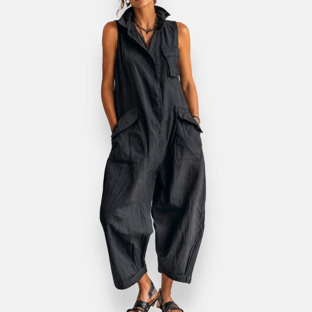 Brooke - Relaxed Sleeveless Utility Jumpsuit, side view