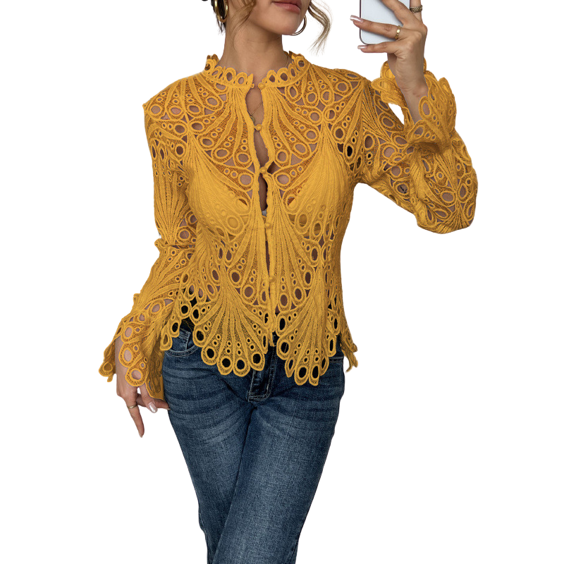 Patrice - Chic Flounce Sleeve Blouse
