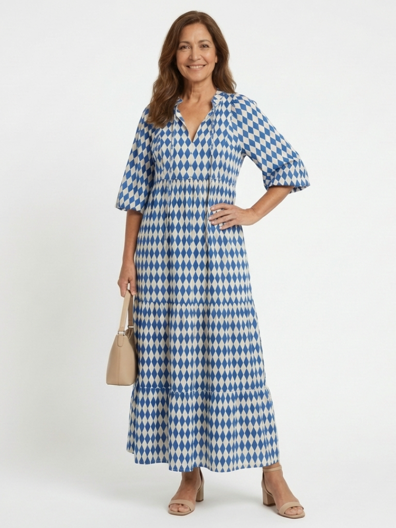 Olive - Off-Shoulder Floral Smocked Midi Dress