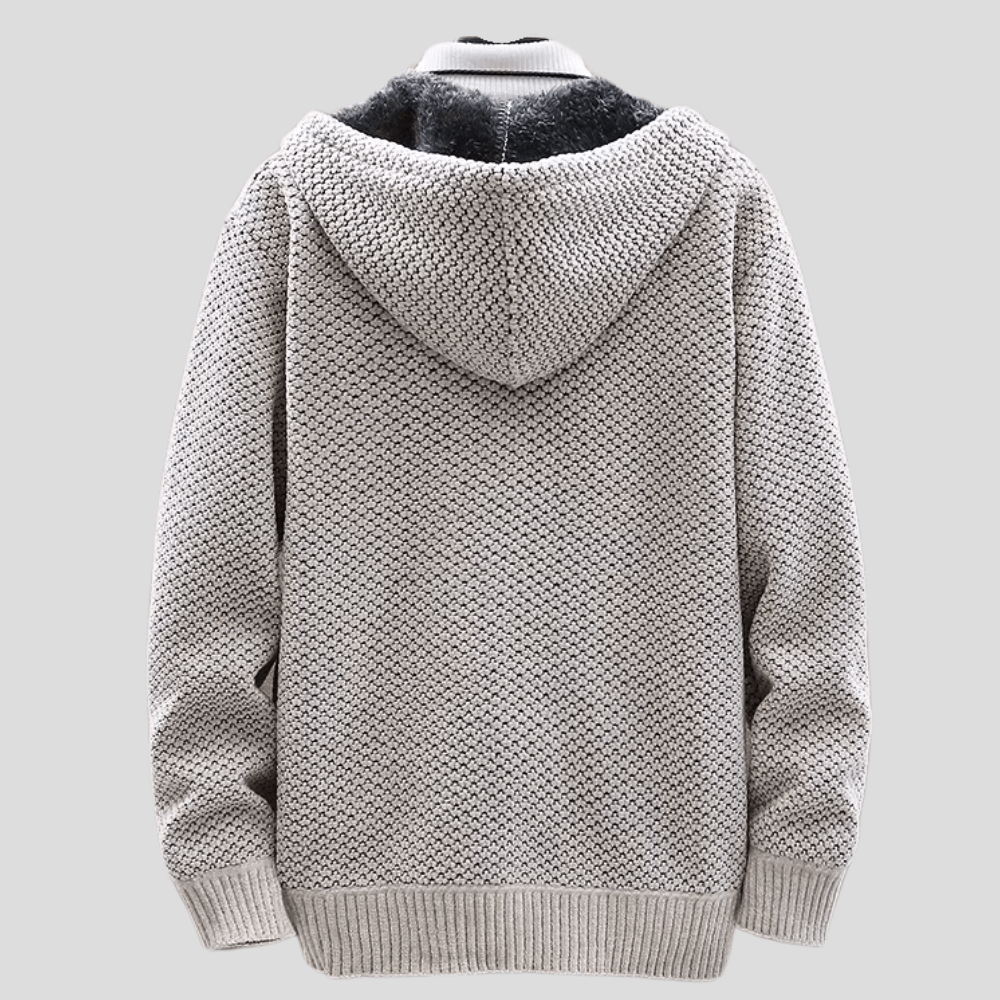Wilson – Knitted Zip Hoodie with Fleece Lining