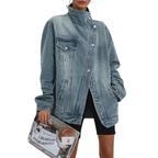 Errika - Street Style Asymmetric Button Jacket
