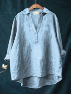 Charlotte - Elegant Linen Summer Blouse