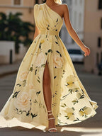 Erica - Light Green Floral Maxi Dress