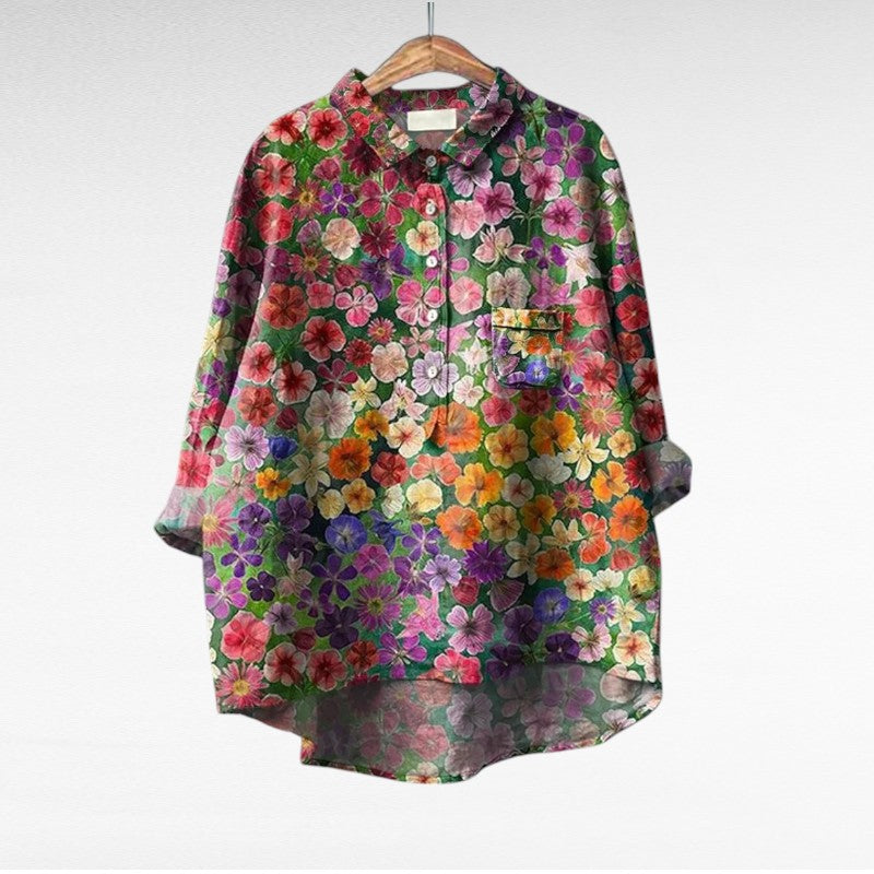 Yara - Elegant Linen Summer Blouse