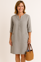 Luna - Long-Sleeved Linen Dress