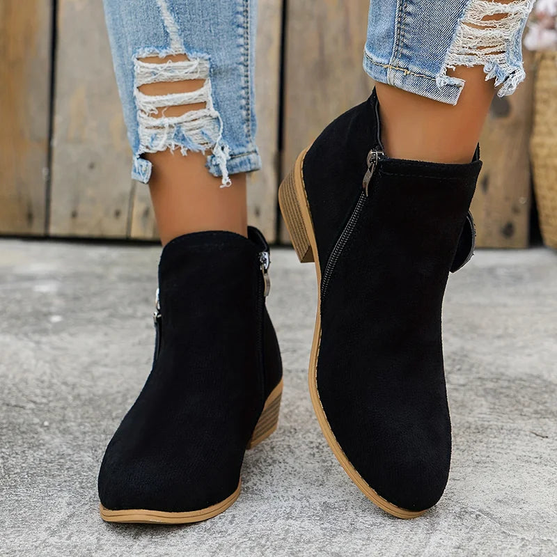 Azeya - Leather-Look Arch-Support Comfort Boots
