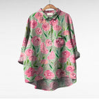 Yara - Elegant Linen Summer Blouse