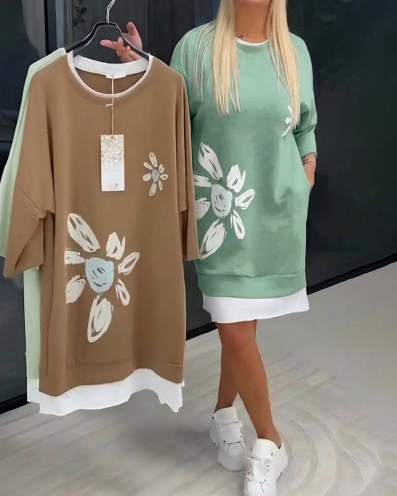 Charrie - Casual Cotton Knee-Length Dress
