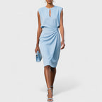Zalie - Elegant Midi Dress with Refined Details