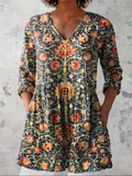 Therese - Long Blouse with V-Neck