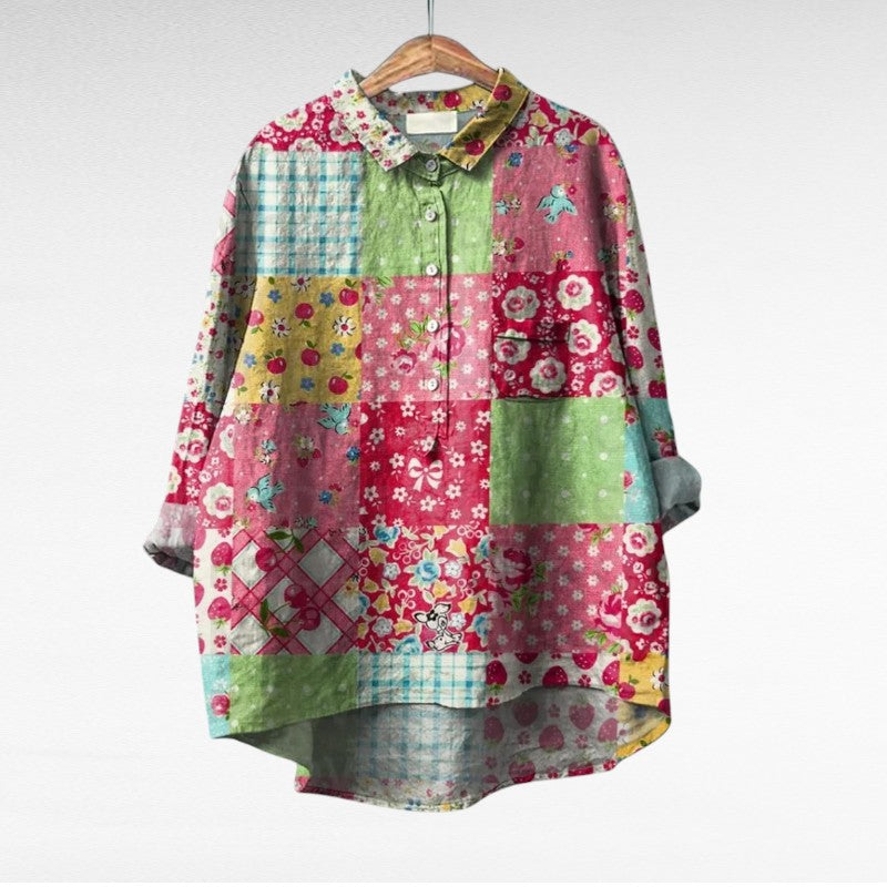 Yara - Elegant Linen Summer Blouse