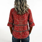 Fellie - Vintage Ethnic Print Blouse