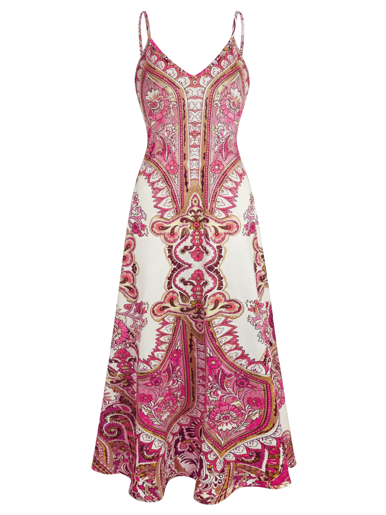 Caitlie - Boho Floral Print Sleeveless Dress