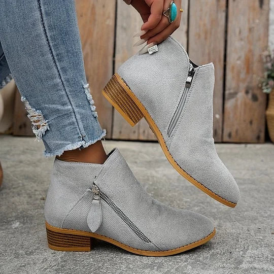 Azeya - Leather-Look Arch-Support Comfort Boots