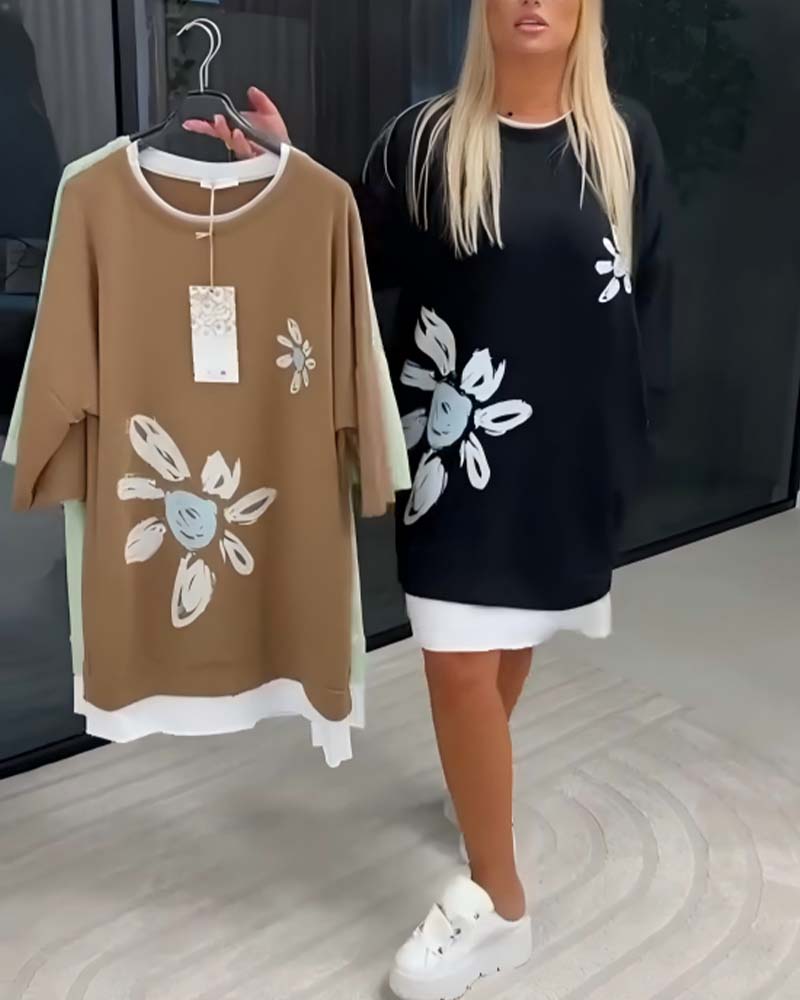 Charrie - Casual Cotton Knee-Length Dress
