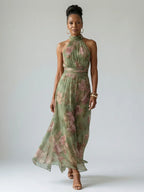 Vivienne - Elegant Halter Maxi Dress