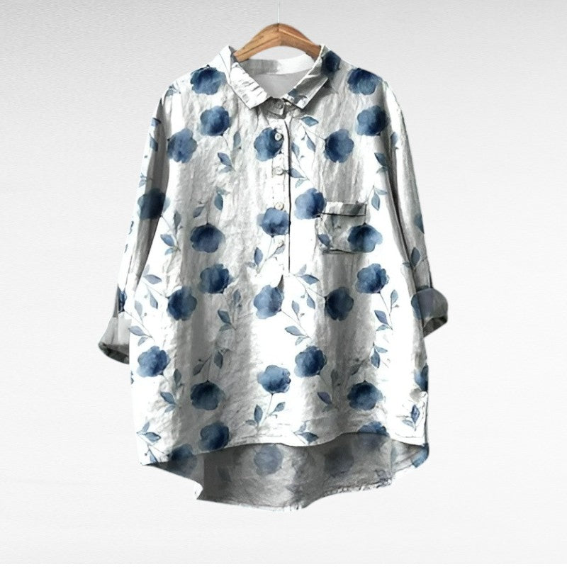 Isabella - Elegant Linen Summer Blouse