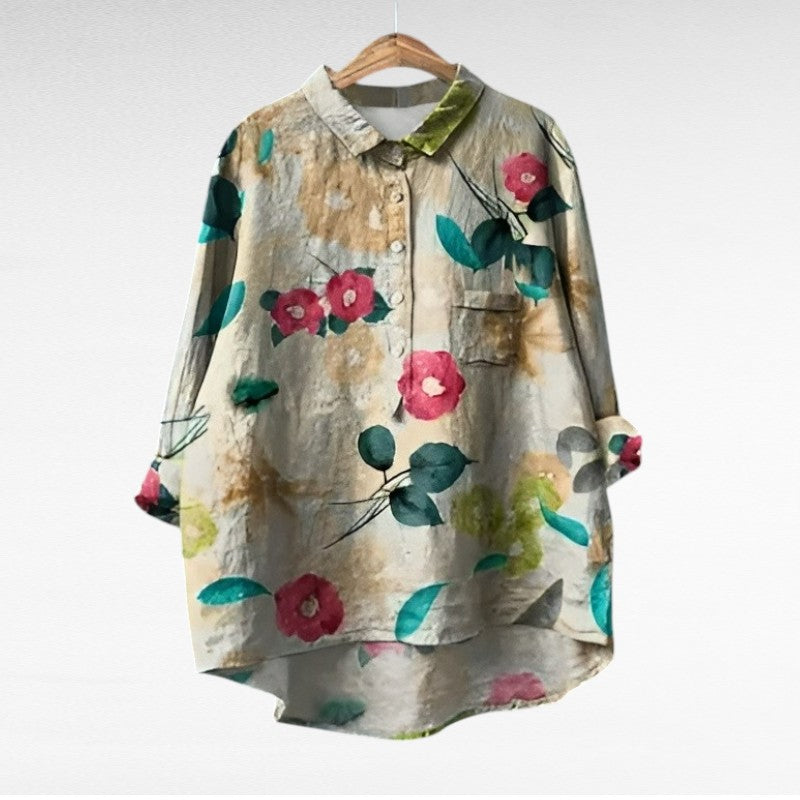 Isabella - Elegant Linen Summer Blouse