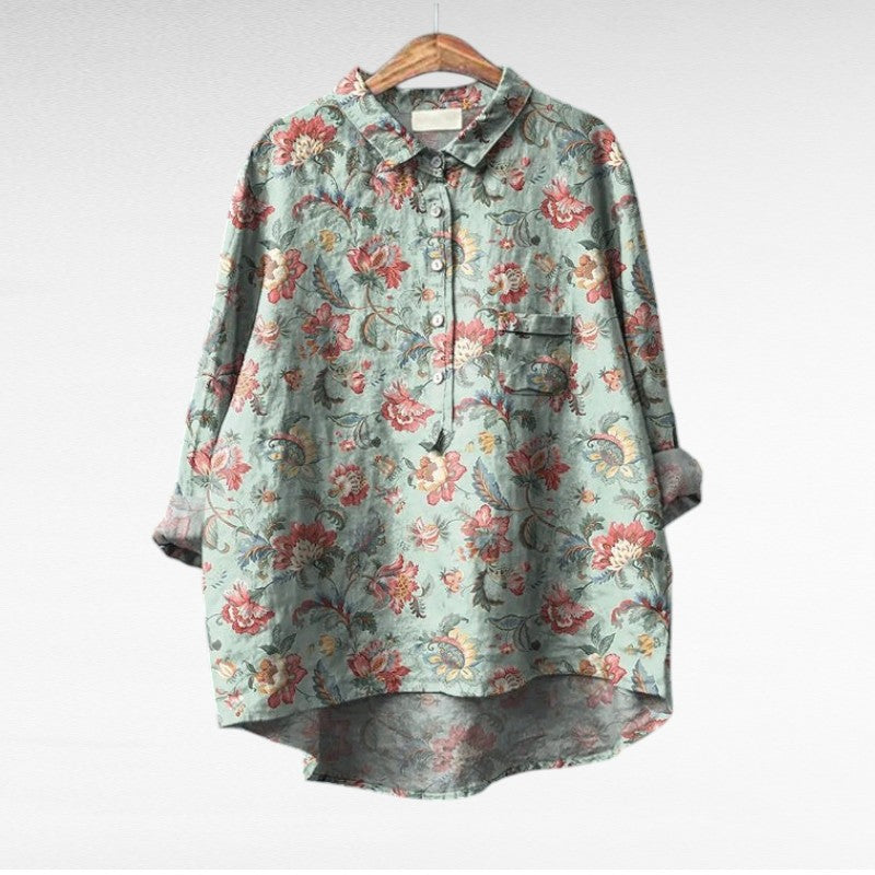 Lala - Elegant Linen Summer Blouse