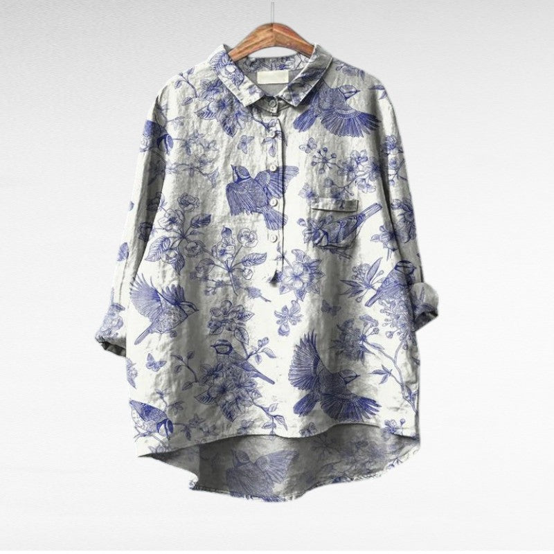 Lala - Elegant Linen Summer Blouse
