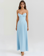 Sammie - Ocean Blue Pleated Maxi Dress