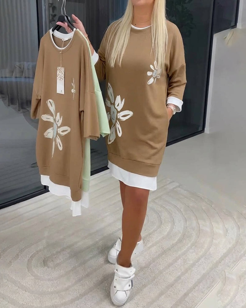 Charrie - Casual Cotton Knee-Length Dress