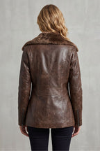 Raine – Shearling-Lined Leather Jacket