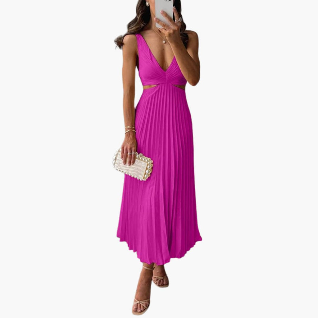 Sophie - Pleated Neckline Dress
