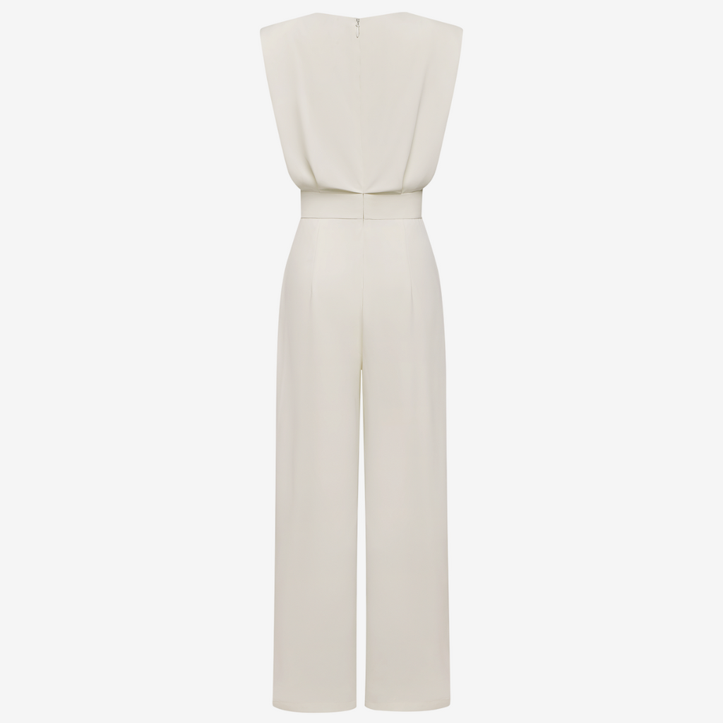 Aries - Elegant Belted Fluid Jumpsuit