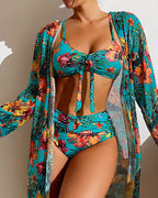 Paula - Floral Skirt Bikini Set