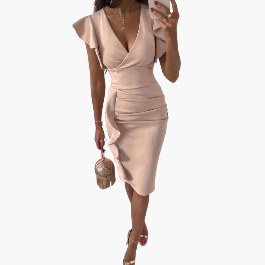 Megan - Chic Fitted Midi Dress