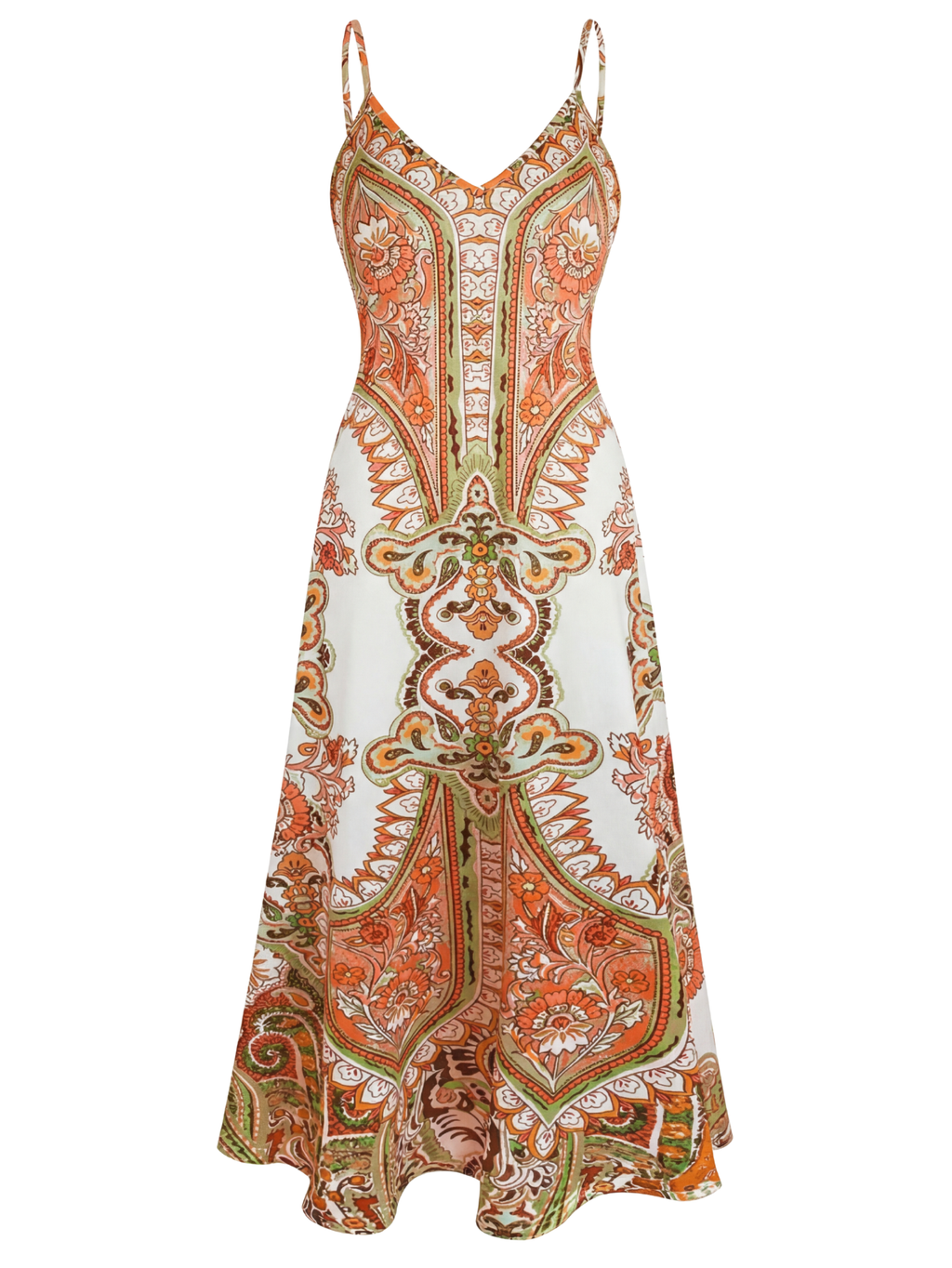 Caitlie - Boho Floral Print Sleeveless Dress