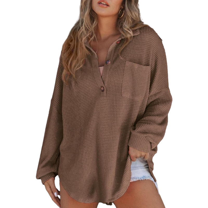Saira - Casual Lightweight V-neck Tunic Blouse