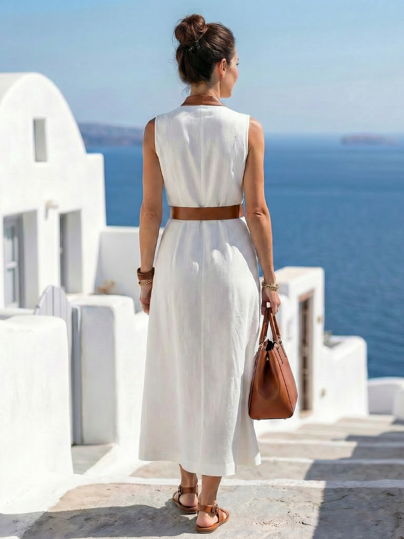 Miles - Contrast Line Midi Dress