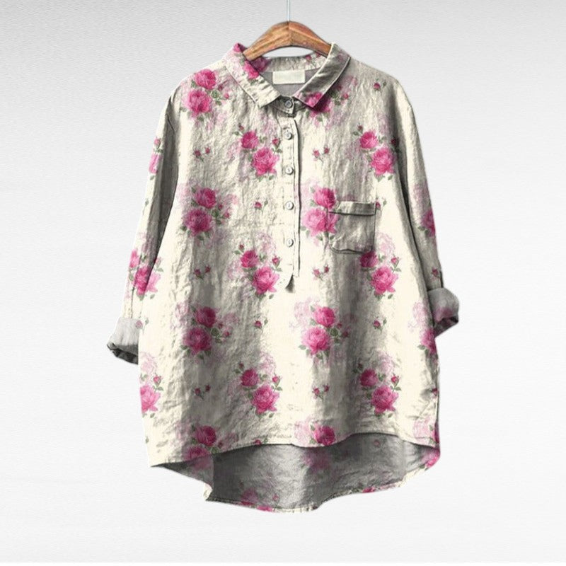 Lala - Elegant Linen Summer Blouse