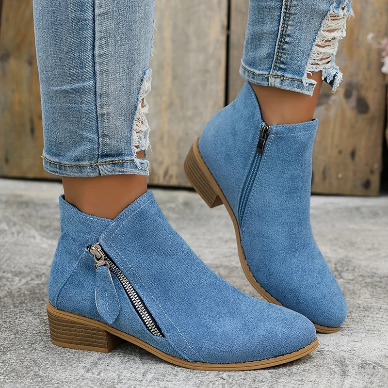 Azeya - Leather-Look Arch-Support Comfort Boots