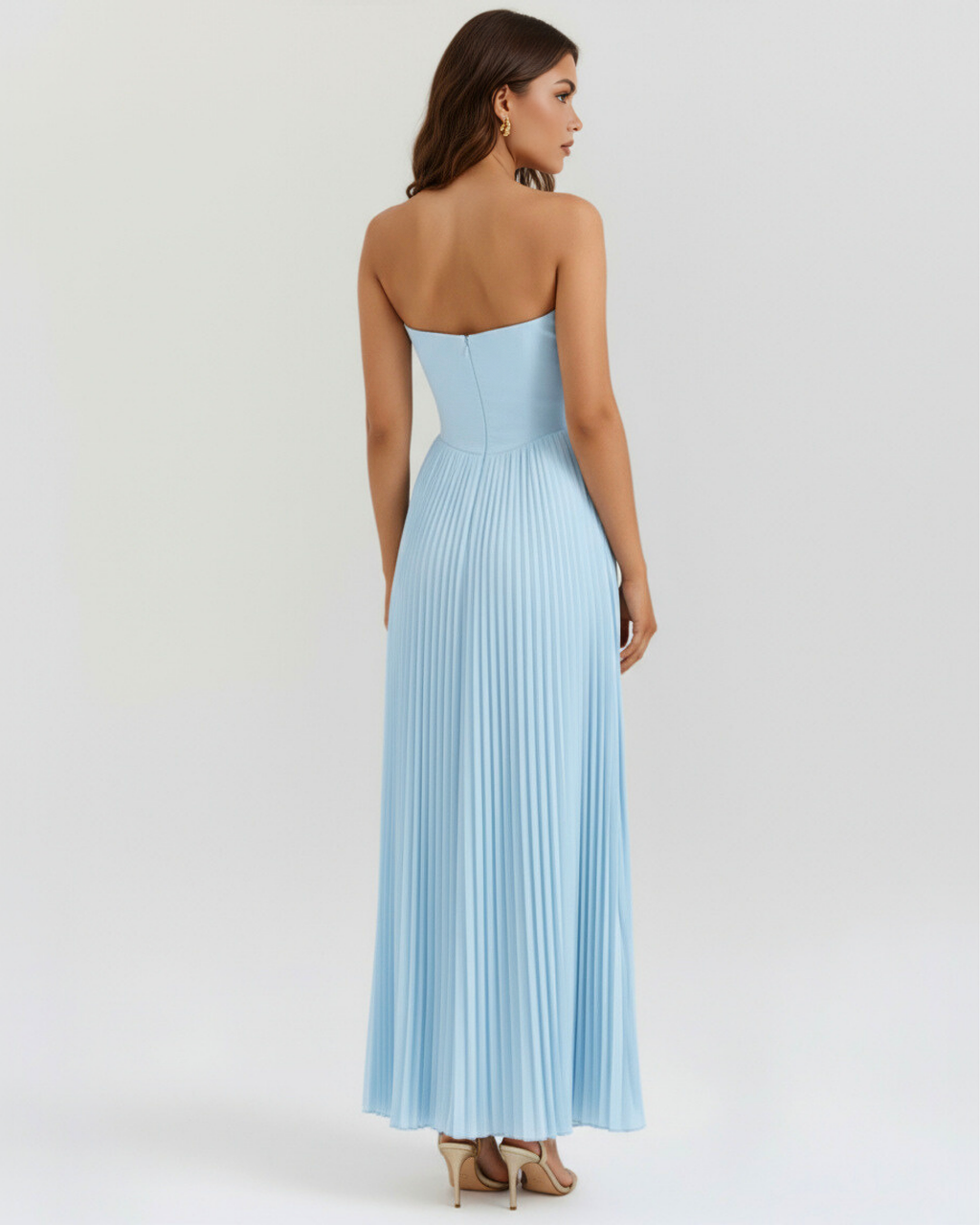 Sammie - Ocean Blue Pleated Maxi Dress