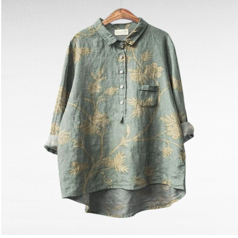 Lala - Elegant Linen Summer Blouse