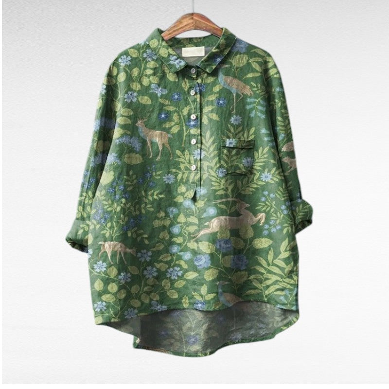 Lala - Elegant Linen Summer Blouse