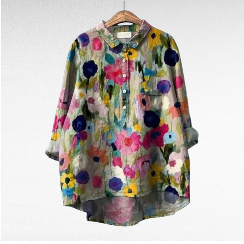 Lala - Elegant Linen Summer Blouse