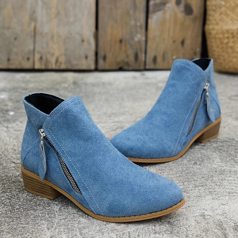 Azeya - Leather-Look Arch-Support Comfort Boots
