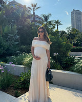 Therese - Pleated Maternity Maxi Dress