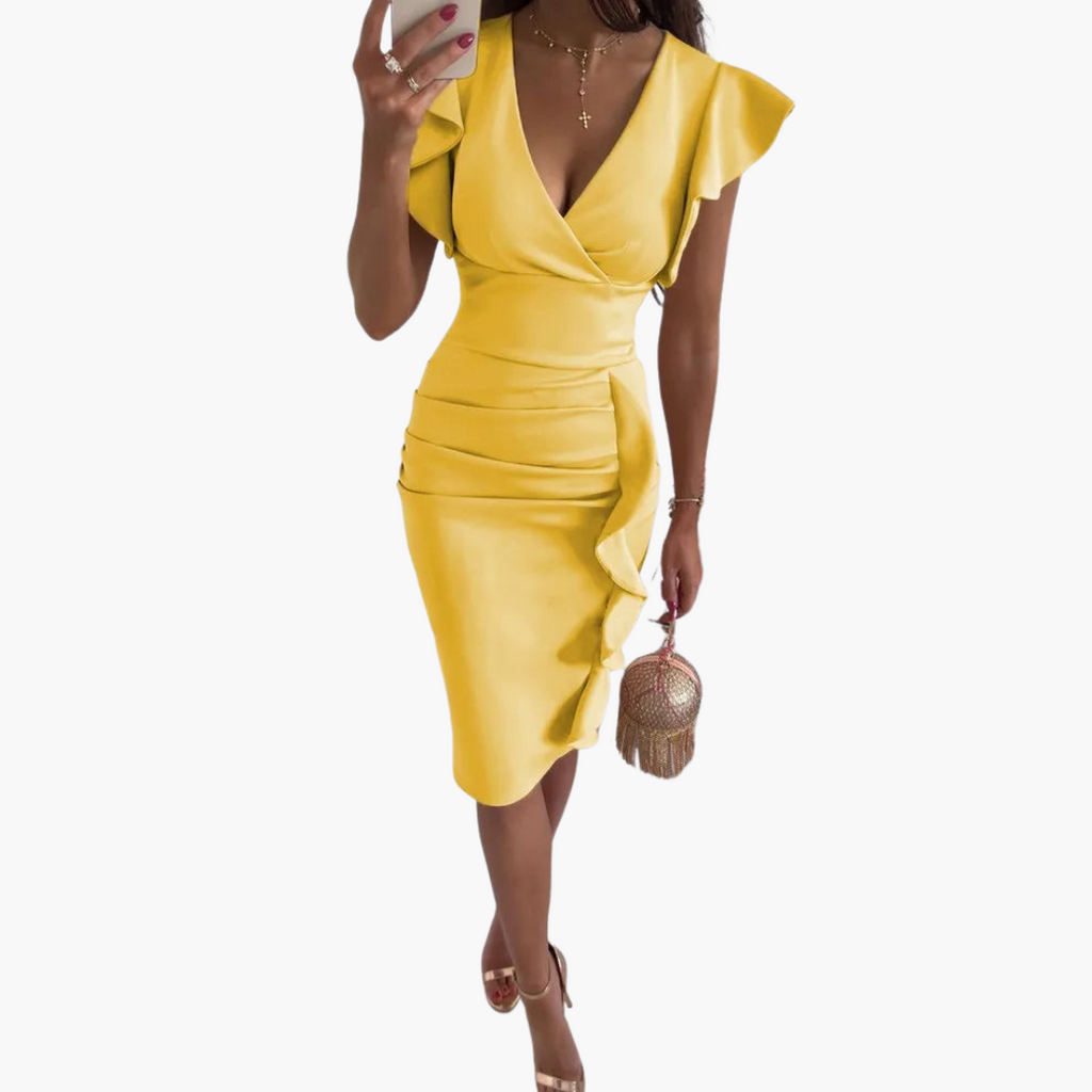 Megan - Chic Fitted Midi Dress