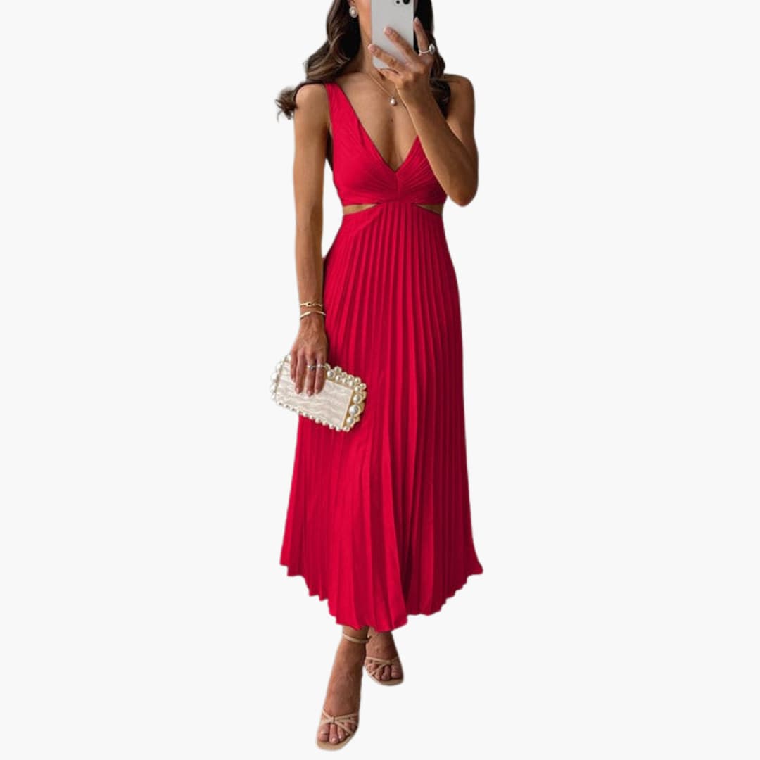 Sophie - Pleated Neckline Dress