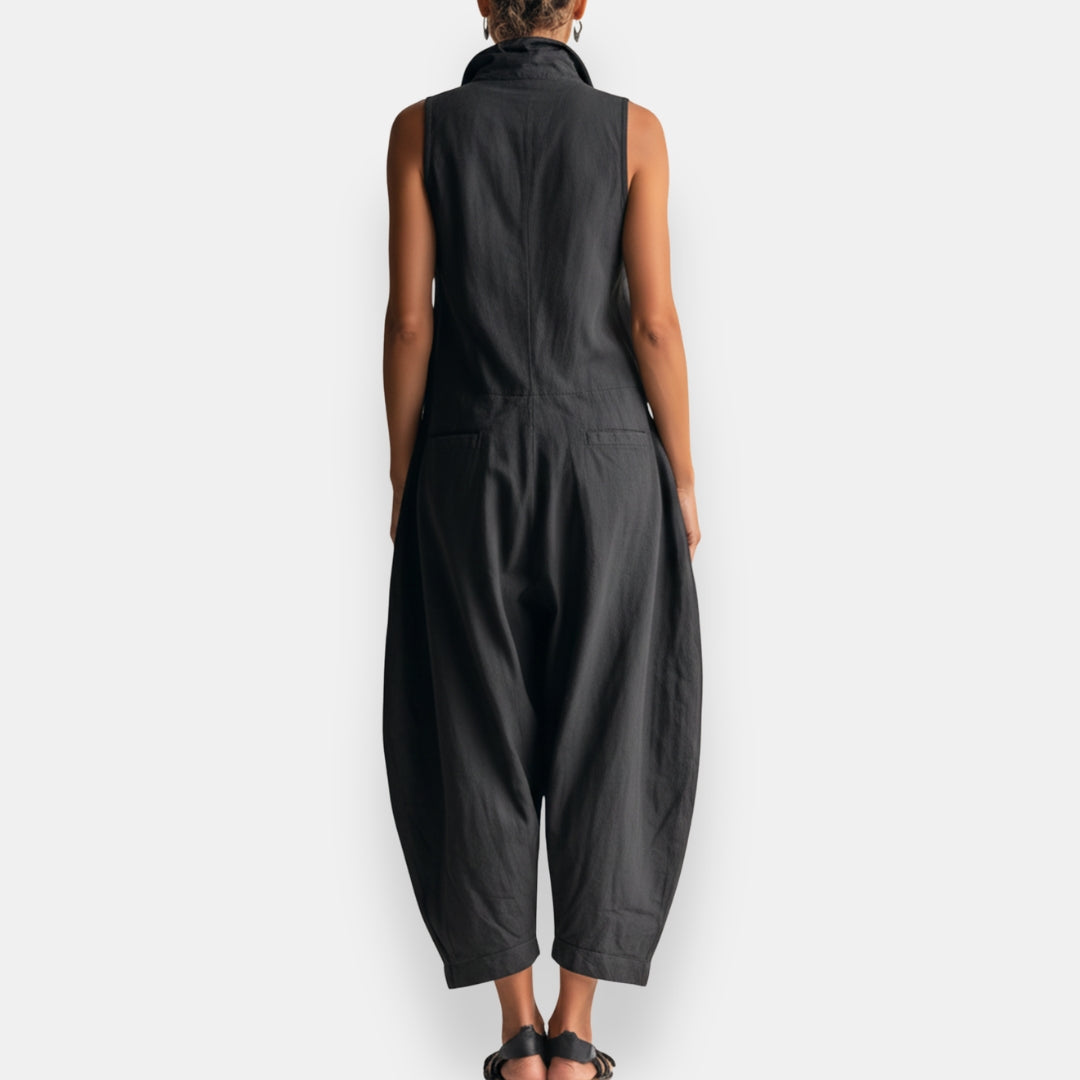 Brooke - Relaxed Sleeveless Utility Jumpsuit, back view