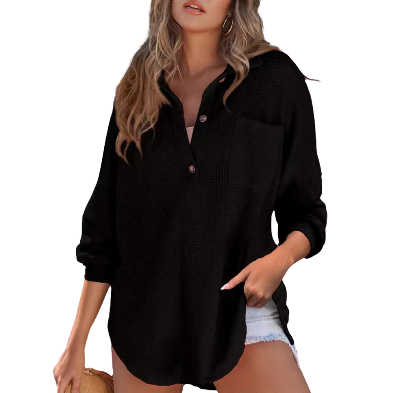 Saira - Casual Lightweight V-neck Tunic Blouse
