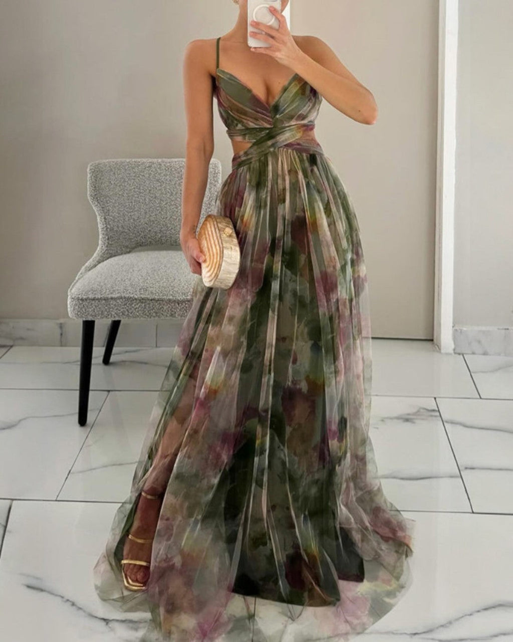 Merida - Floral Chiffon Maxi Dress