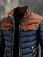 Alec - Quilted Jacket with Leather-Trim Panels