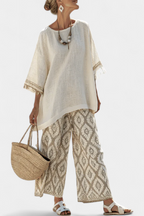 Hana - Sophisticated Top and Casual Pants